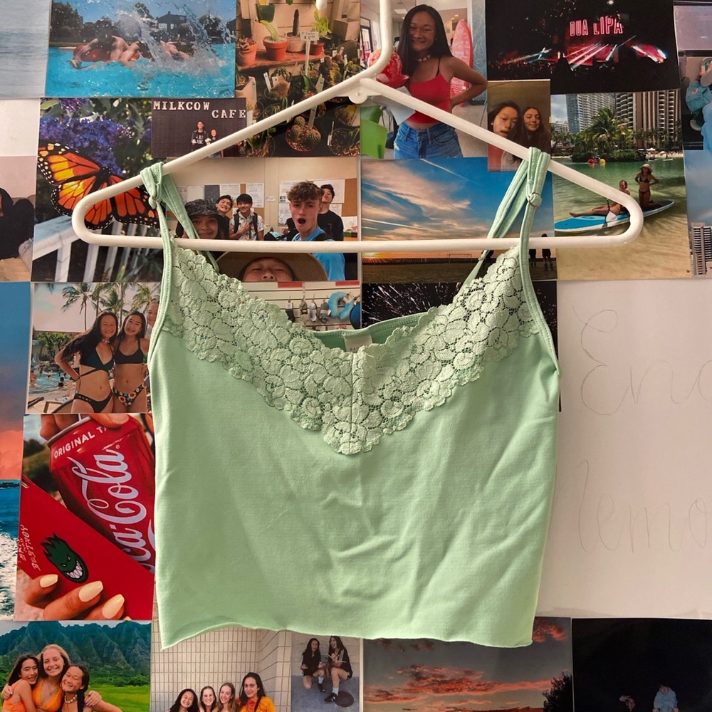 green lace tank